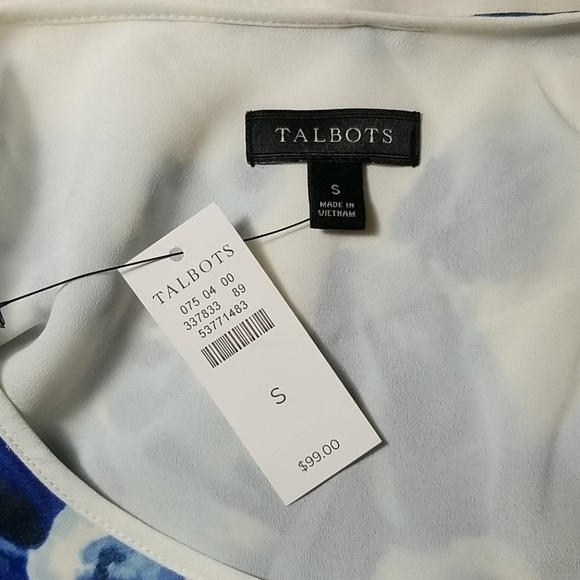 Talbots Women's Blouse Size S Floral Print Lined Ruffled Cuff - Picture 6 of 7